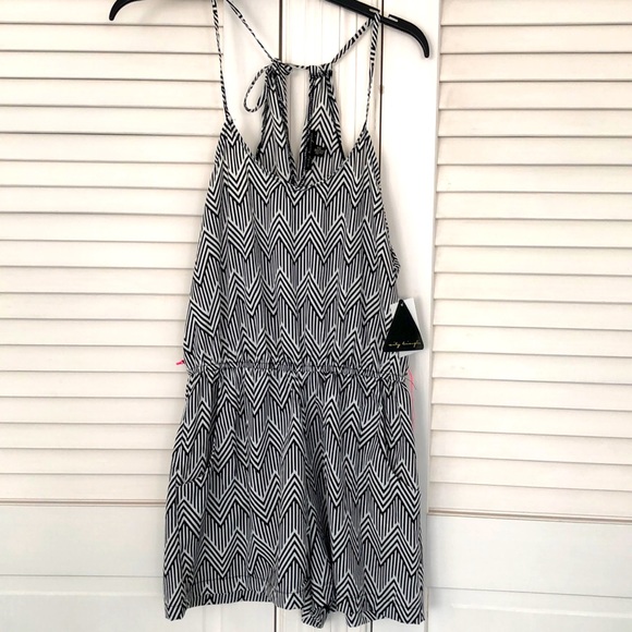City Triangles Pants - City Triangles, Black & White Geometric Romper